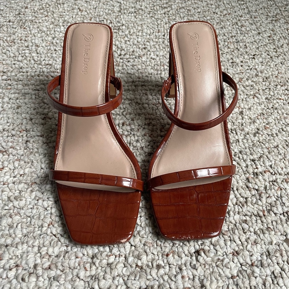 Tan strappy heels